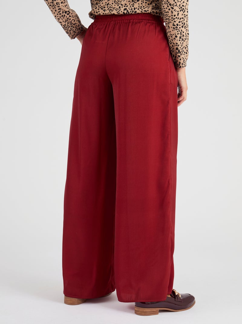 Pantalon large satiné - Damart Bordeaux - Kiabi