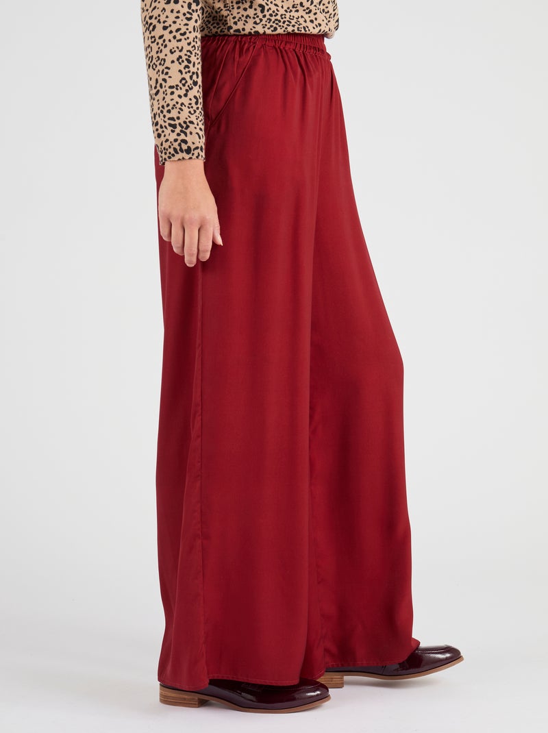 Pantalon large satiné - Damart Bordeaux - Kiabi