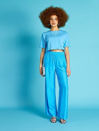 Soldes Pantalons larges femme : découvrez nos modèles - bleu - Kiabi