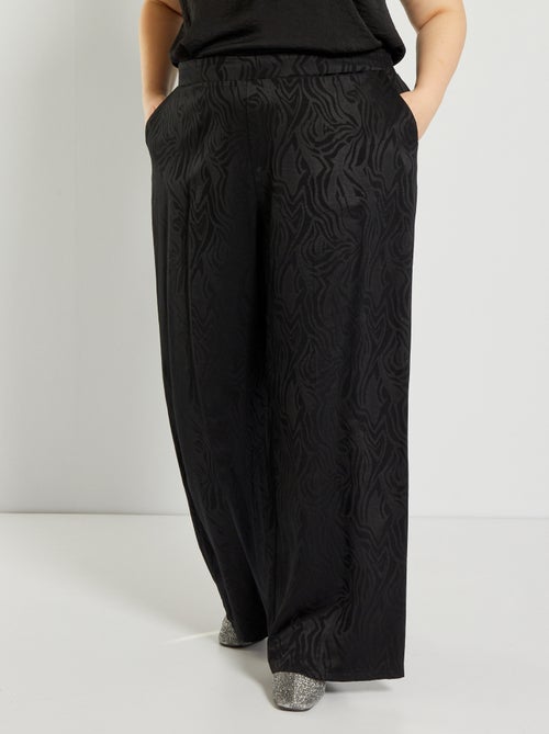 Pantalon large satiné motif zébré - Kiabi