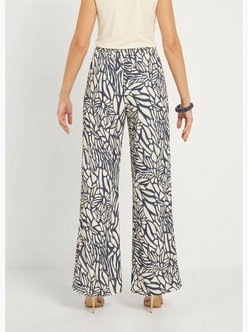 Pantalon large semi élastiqué motif graphique - Afibel - Kiabi