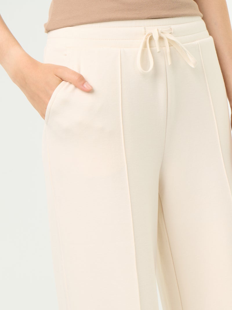 Pantalon large soft touch Beige - Kiabi