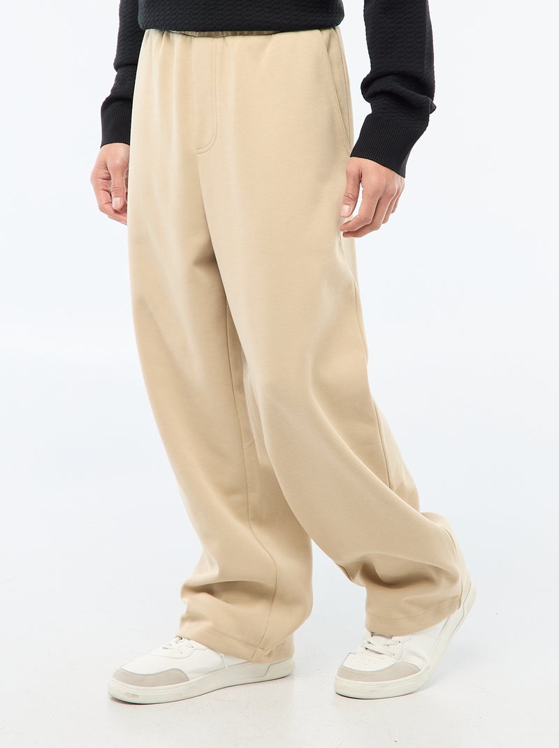 Pantalon large style jogging Beige - Kiabi