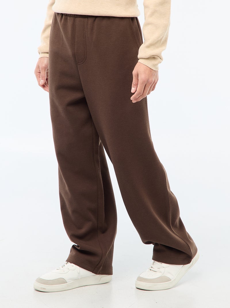 Pantalon large style jogging Marron - Kiabi