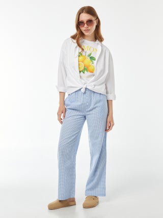 Pantalon large style pyjama