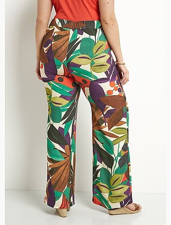 Pantalon large taille élastiquée imprimé - AFIBEL