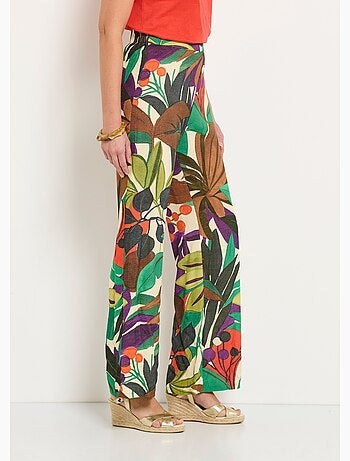 Pantalon large taille élastiquée imprimé - AFIBEL