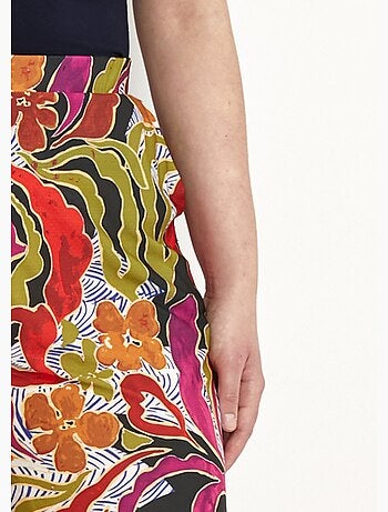 Pantalon large taille élastiquée imprimé - Afibel