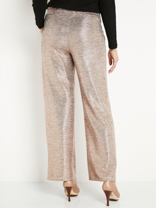 Pantalon large taille élastiquée maille brillante - Kiabi