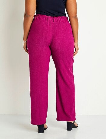 Pantalon large taille élastiquée maille