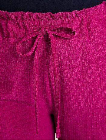 Pantalon large taille élastiquée maille