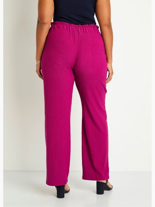 Pantalon large taille élastiquée maille - Kiabi