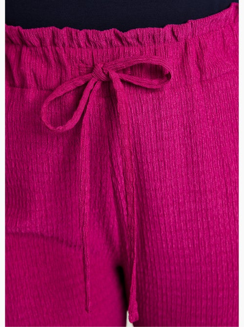 Pantalon large taille élastiquée maille - Kiabi