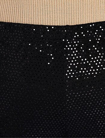 Pantalon large taille élastiquée maille sequins