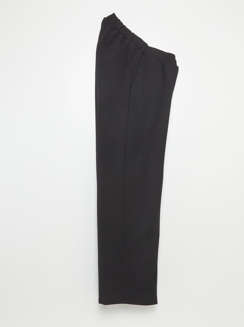 Pantalon large taille haute - collection facile à enfiler Noir - Kiabi