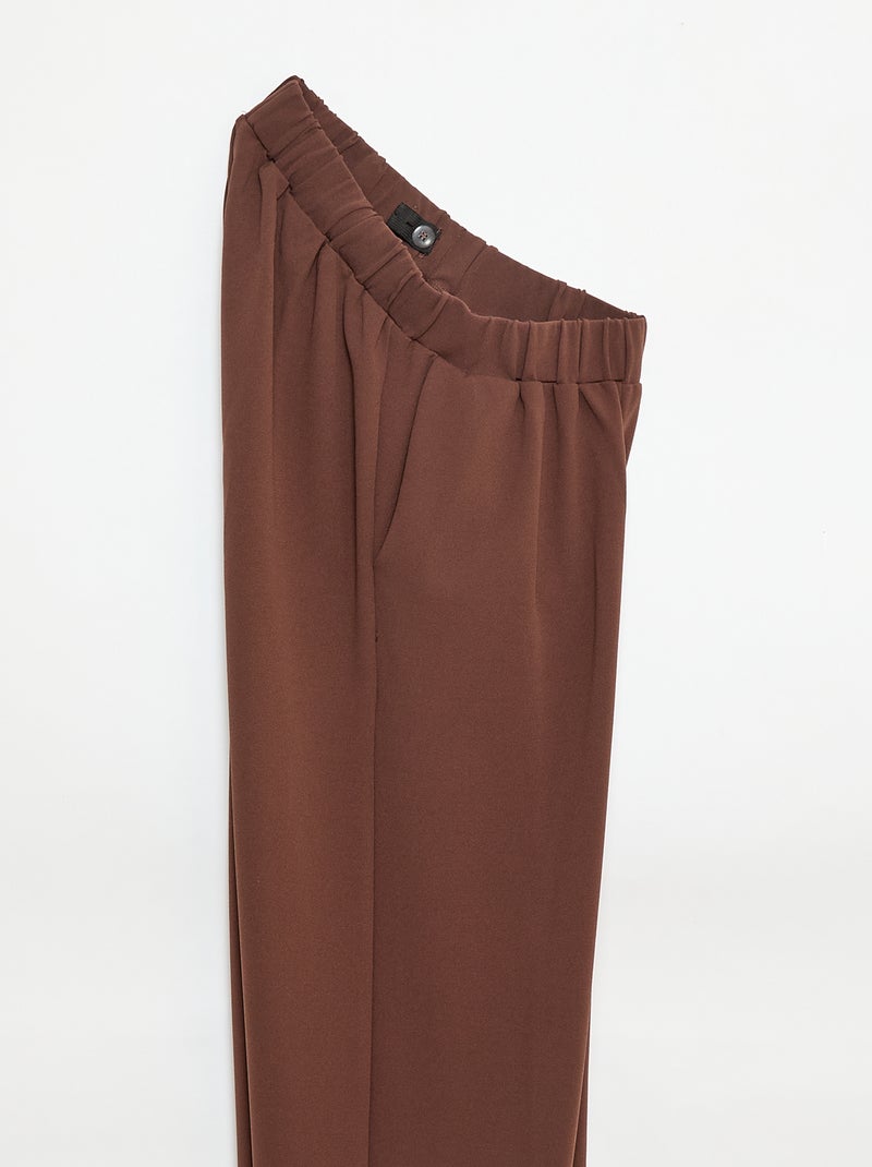 Pantalon large taille haute - So Easy Marron - Kiabi