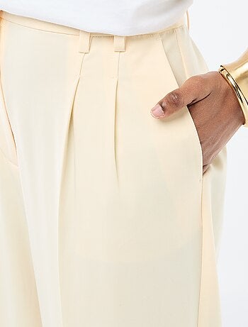 Pantalon large taille haute à 5 poches