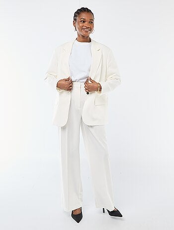 Pantalon large taille haute à 5 poches