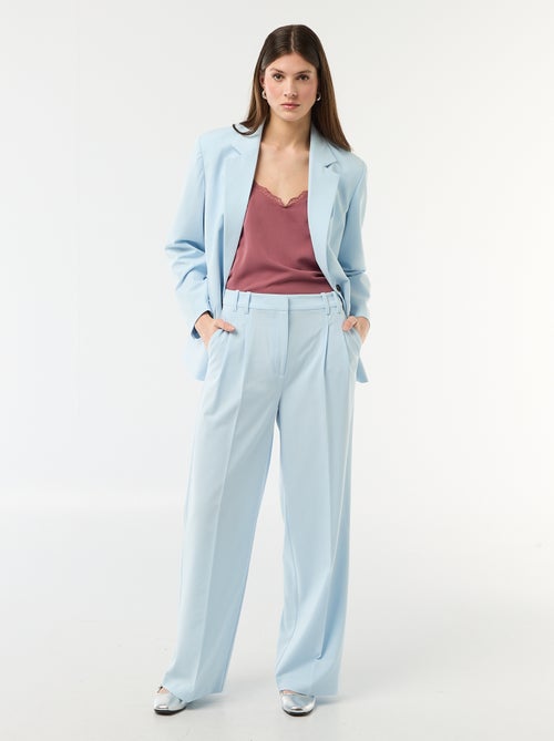 Pantalon large taille haute à 5 poches - Kiabi