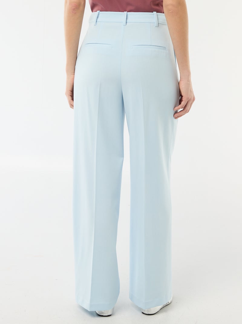 Pantalon large taille haute à 5 poches Bleu - Kiabi