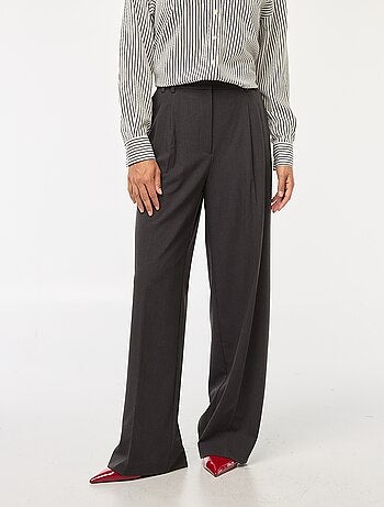 Pantalon large taille haute à 5 poches