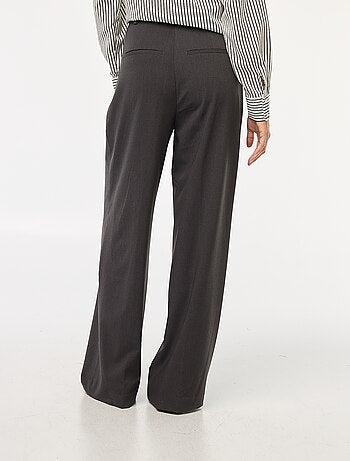 Pantalon large taille haute à 5 poches