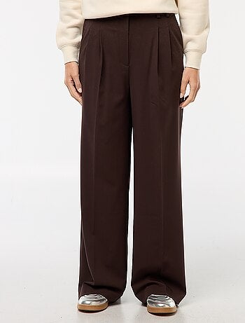 Pantalon large taille haute à 5 poches