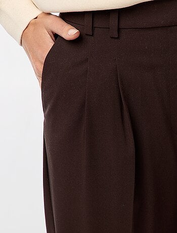 Pantalon large taille haute à 5 poches