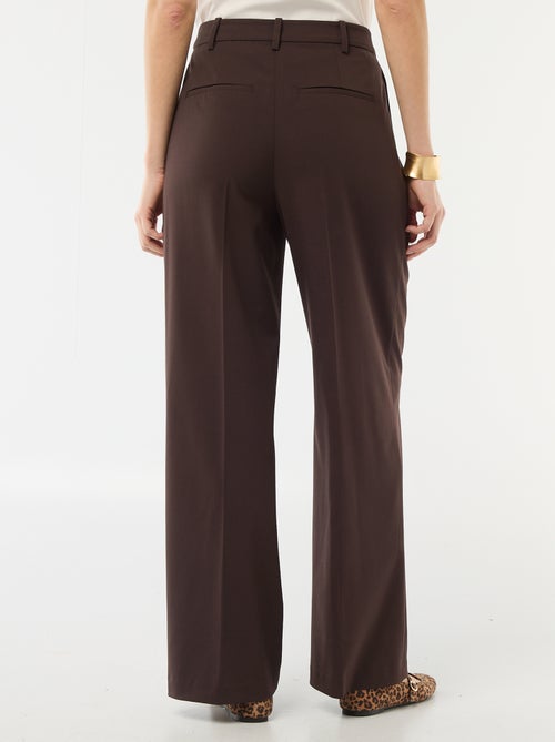 Pantalon large taille haute à 5 poches - Kiabi