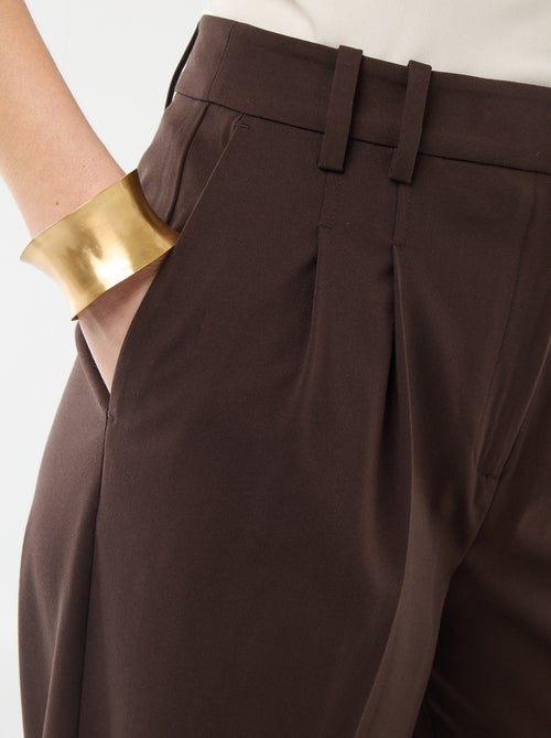 Pantalon large taille haute à 5 poches - Kiabi