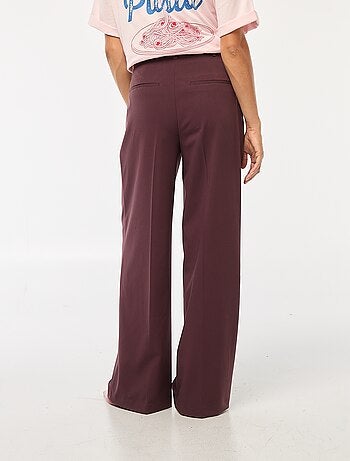 Pantalon large taille haute à 5 poches