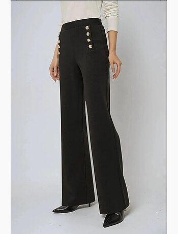 Pantalon large taille haute à détails boutonnés hiccup
