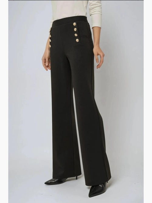 Pantalon large taille haute à détails boutonnés hiccup - Kiabi