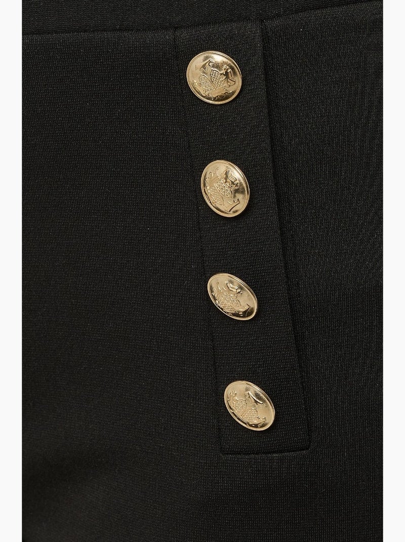Pantalon large taille haute à détails boutonnés hiccup Noir - Kiabi