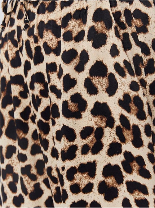 Pantalon large taille haute à imprimé léopard mixray - Kiabi