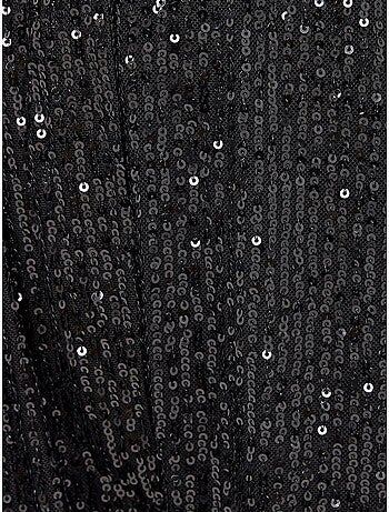 Pantalon large taille haute à paillettes