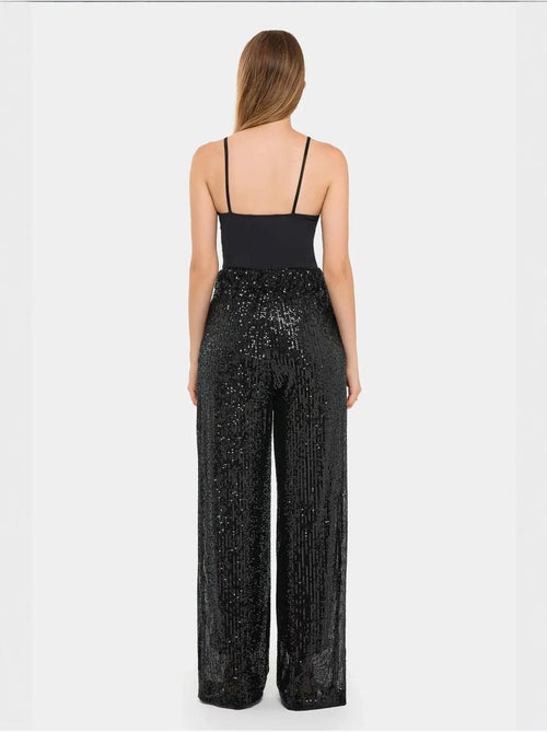 Pantalon large taille haute à paillettes - Kiabi Pantalon large taille haute à paillettes - Kiabi