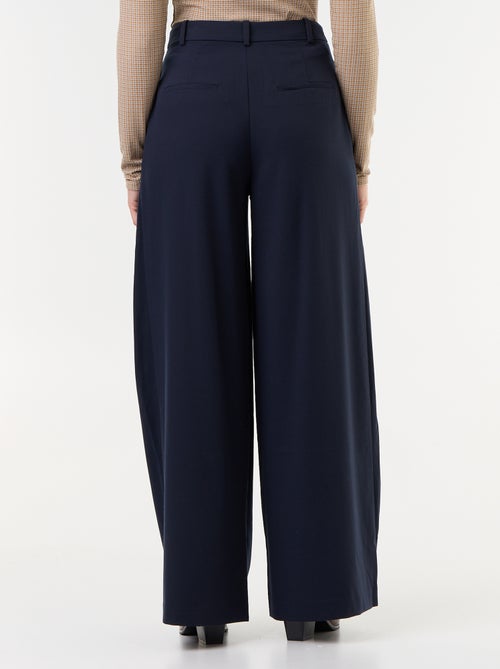 Pantalon large taille haute à pinces - Kiabi