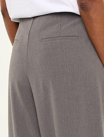 Pantalon large taille haute à pinces