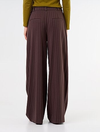 Pantalon large taille haute à pinces