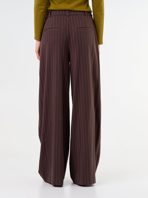 Pantalon large taille haute à pinces - Kiabi
