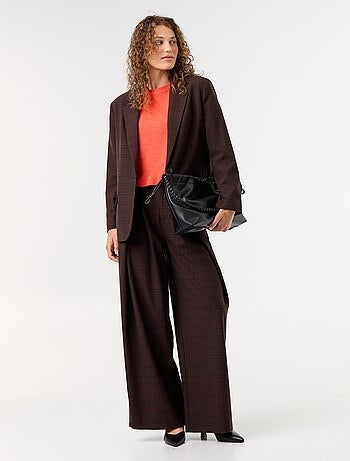 Pantalon large taille haute à pinces