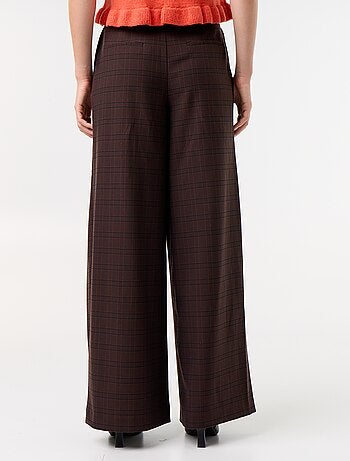 Pantalon large taille haute à pinces