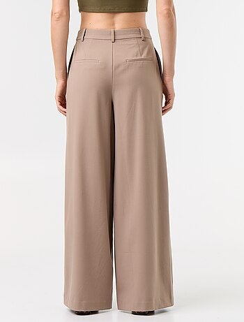 Pantalon large taille haute à pinces