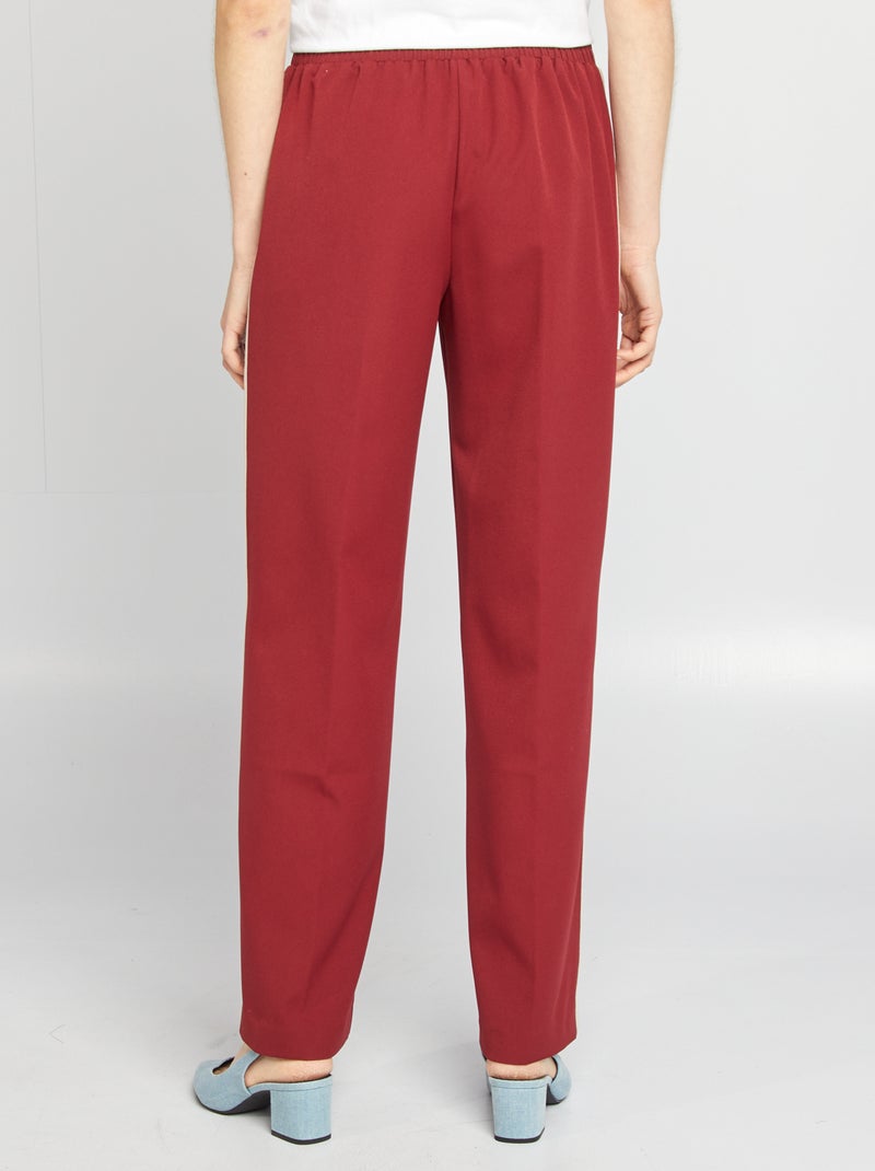 Pantalon large taille haute avec bandes contrastantes Rouge - Kiabi