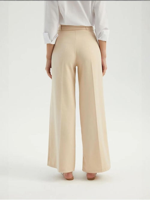 Pantalon large taille haute avec ceinture - Kiabi Pantalon large taille haute avec ceinture - Kiabi