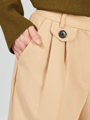 Pantalon Ample Femme - Taille Réglable Avec Nœud - Tissu Fluide Extensible Et Poches - Confort Quotidien