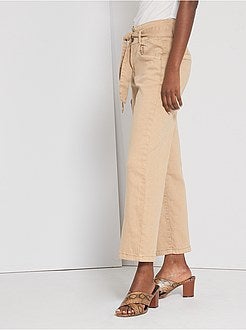 Pantalon large taille haute - Kiabi