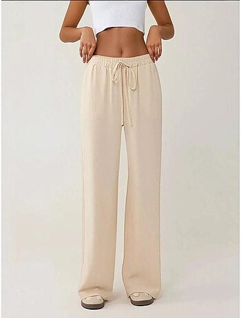 Pantalon large taille haute