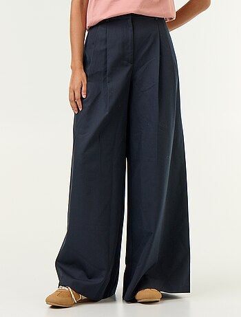 Pantalon large taille haute